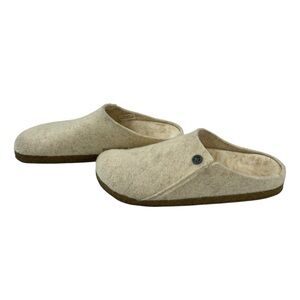 Birkenstock Women's Cream Felt Slip-On Clog Mules